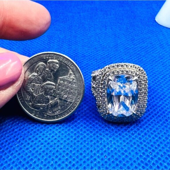 Large statement ring, .925 sterling silver ring, size 5 - Picture 9 of 12